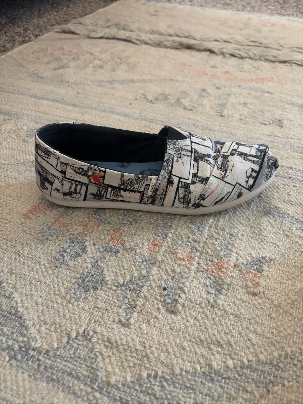 Star Wars AT-AT Toms Alpargata Canvas Shoes - White with Black Print - Picture 8 of 9